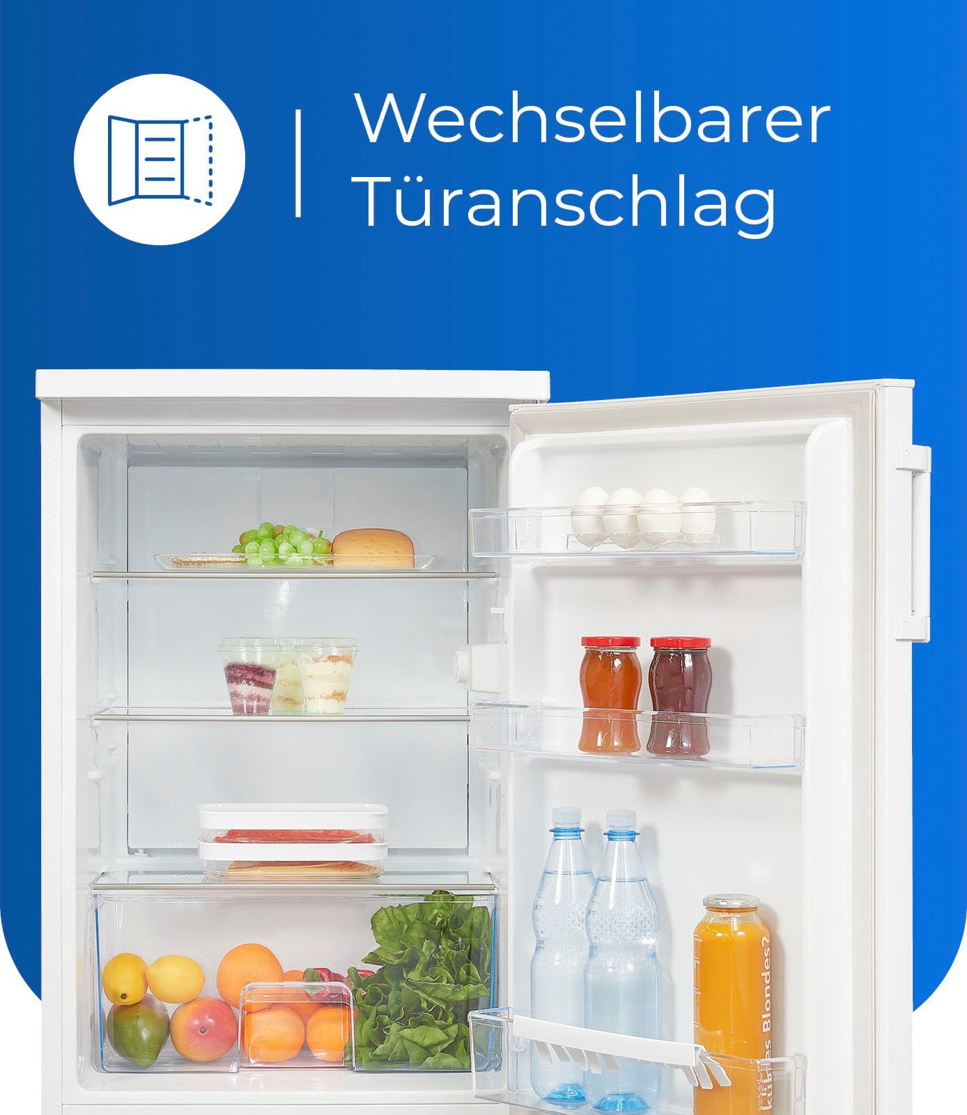 exquisit Vollraumkühlschrank KS16-V-H-010E weiss, 85 cm hoch, 56 cm breit