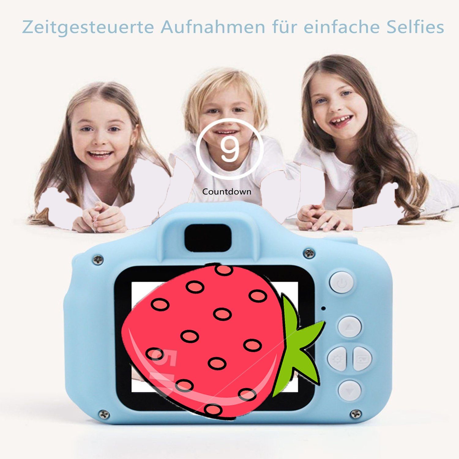 Tadow Kinder Kamera,Kreative Kinderkamera,1080P HD 32GB TF-Karte USB Sofortbildkamera