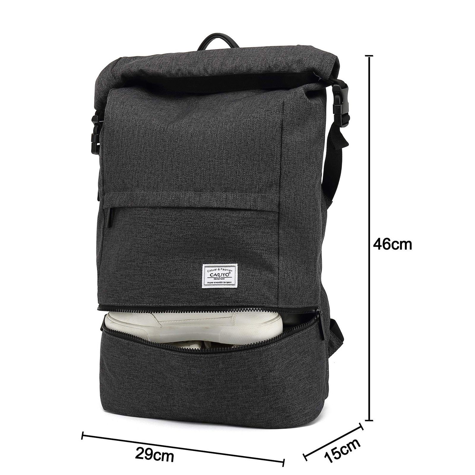TAN.TOMI Rucksack Rucksack Damen, Wasserdicht Laptop Herren Rolltop Reiserucksack, Rucksack mit Laptopfach außen, ergonomisches Rückendesign