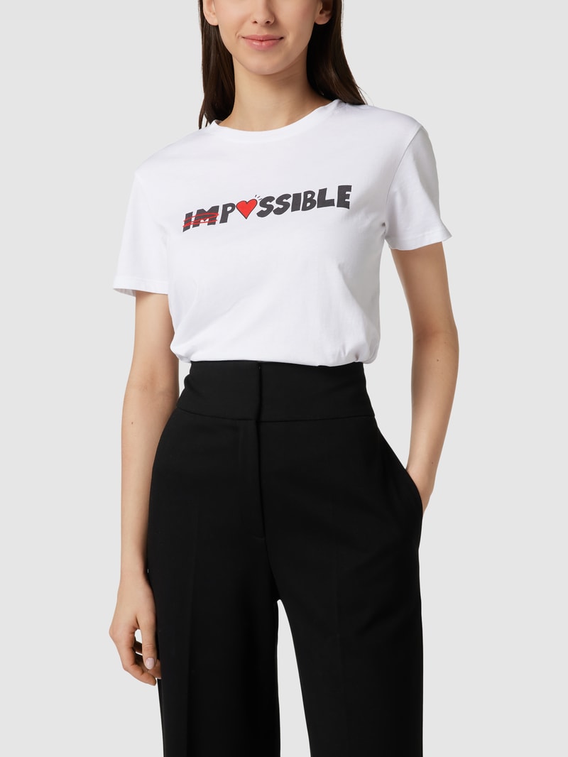 T-Shirt mit Statement-Print in weiß