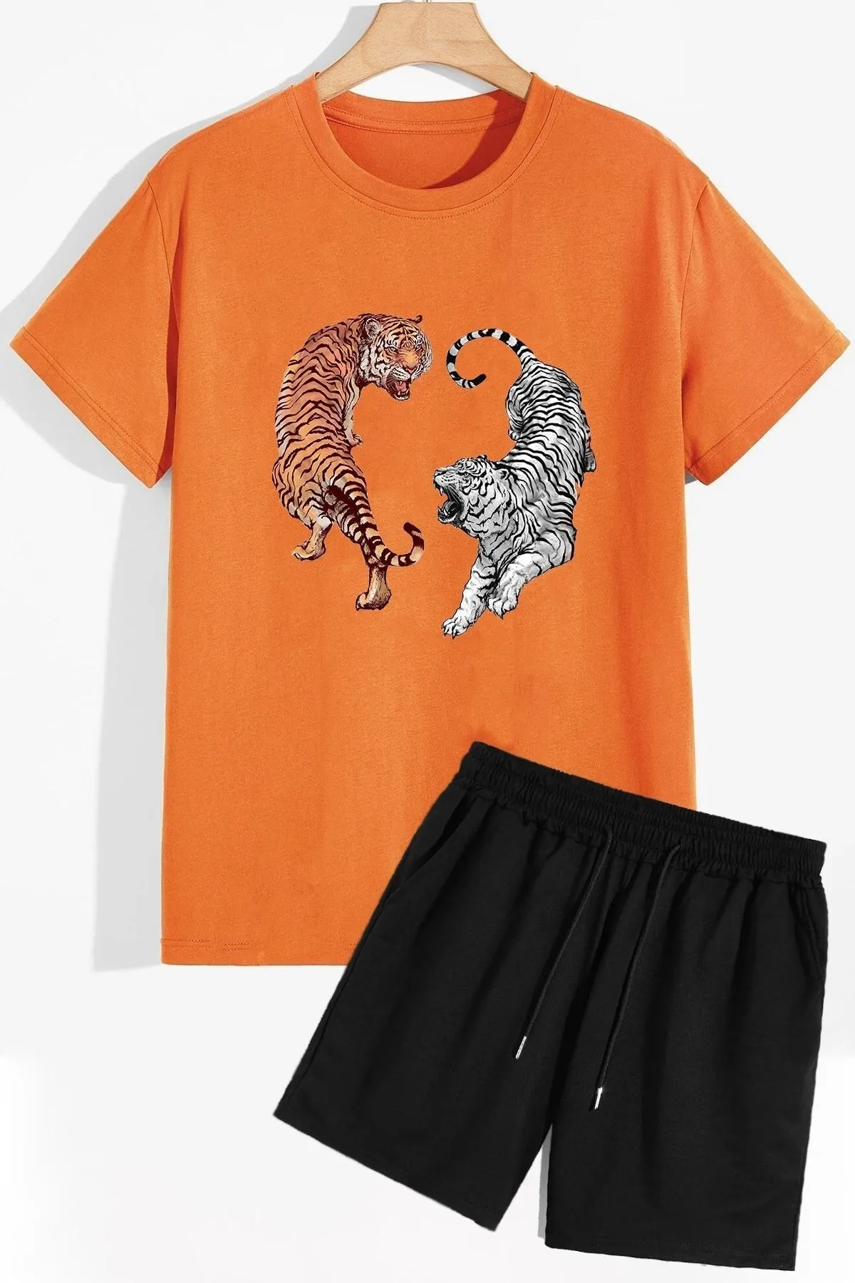 trendypassion  Tiger Shorts T-Shirt-Trainingsanzug-Set