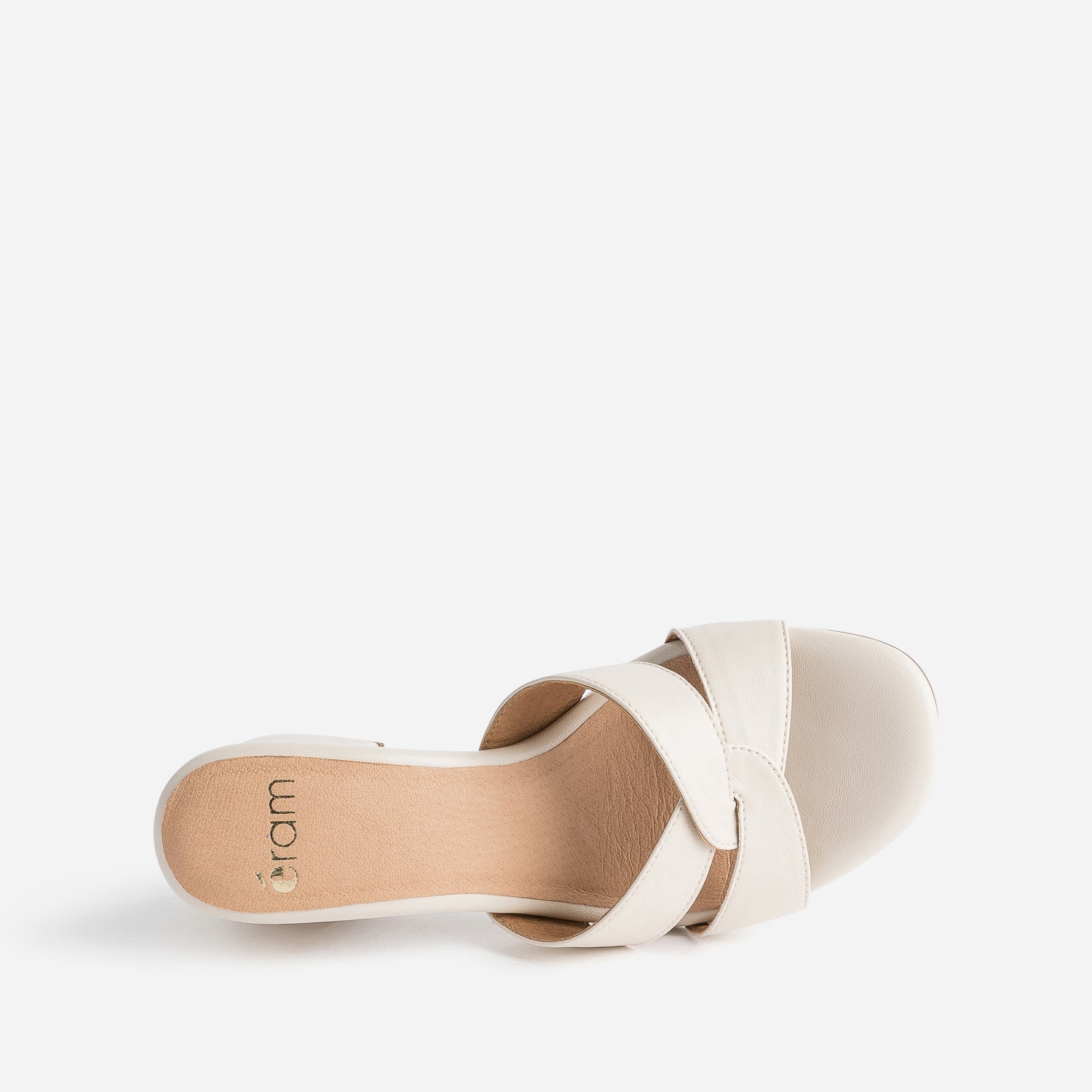 Mule beige à brides croisées