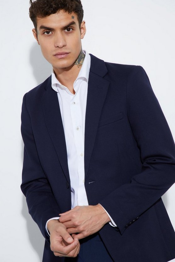 Einreihiger Skinny Jersey-Blazer