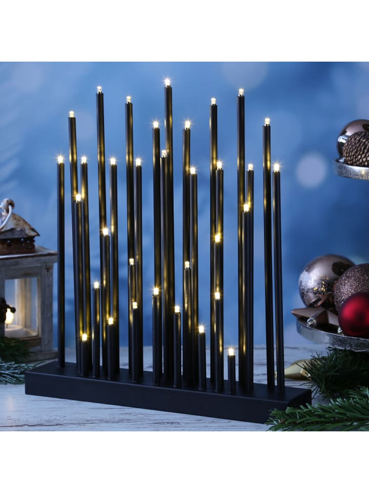 MARELIDA LED Fensterleuchter Herz Stern wählbares Leuchtmotiv H: 35cm in schwarz günstig kaufen onesize