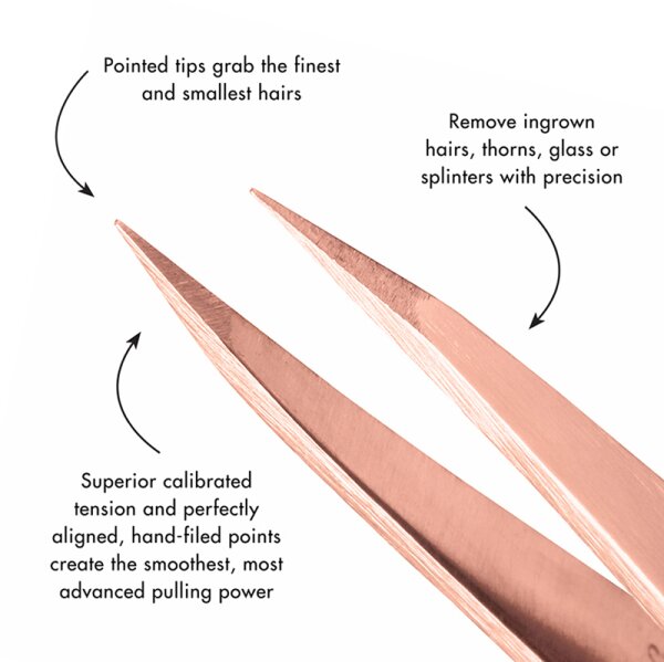 Tweezerman Point Tweezer - Spitze Pinzette, Rose Gold Pinzette