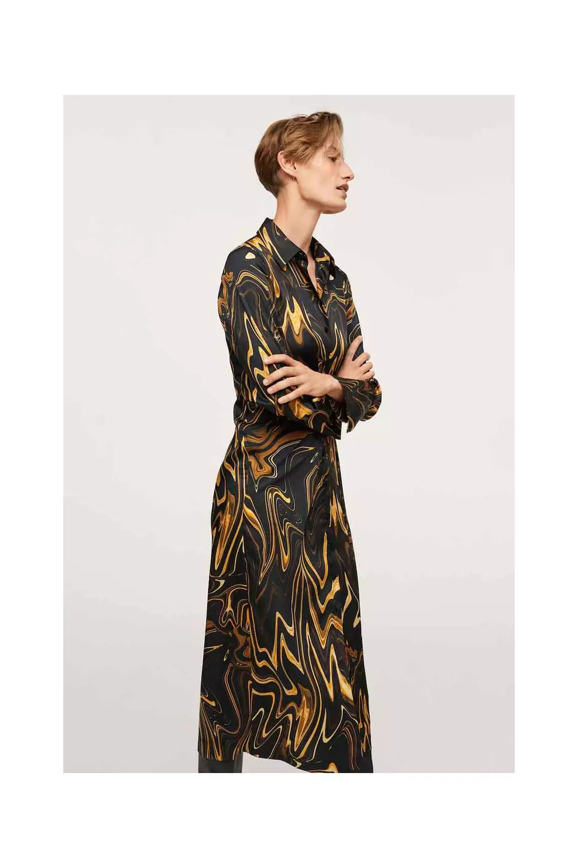 Mango Robes Mi Longues Femme couleur noir