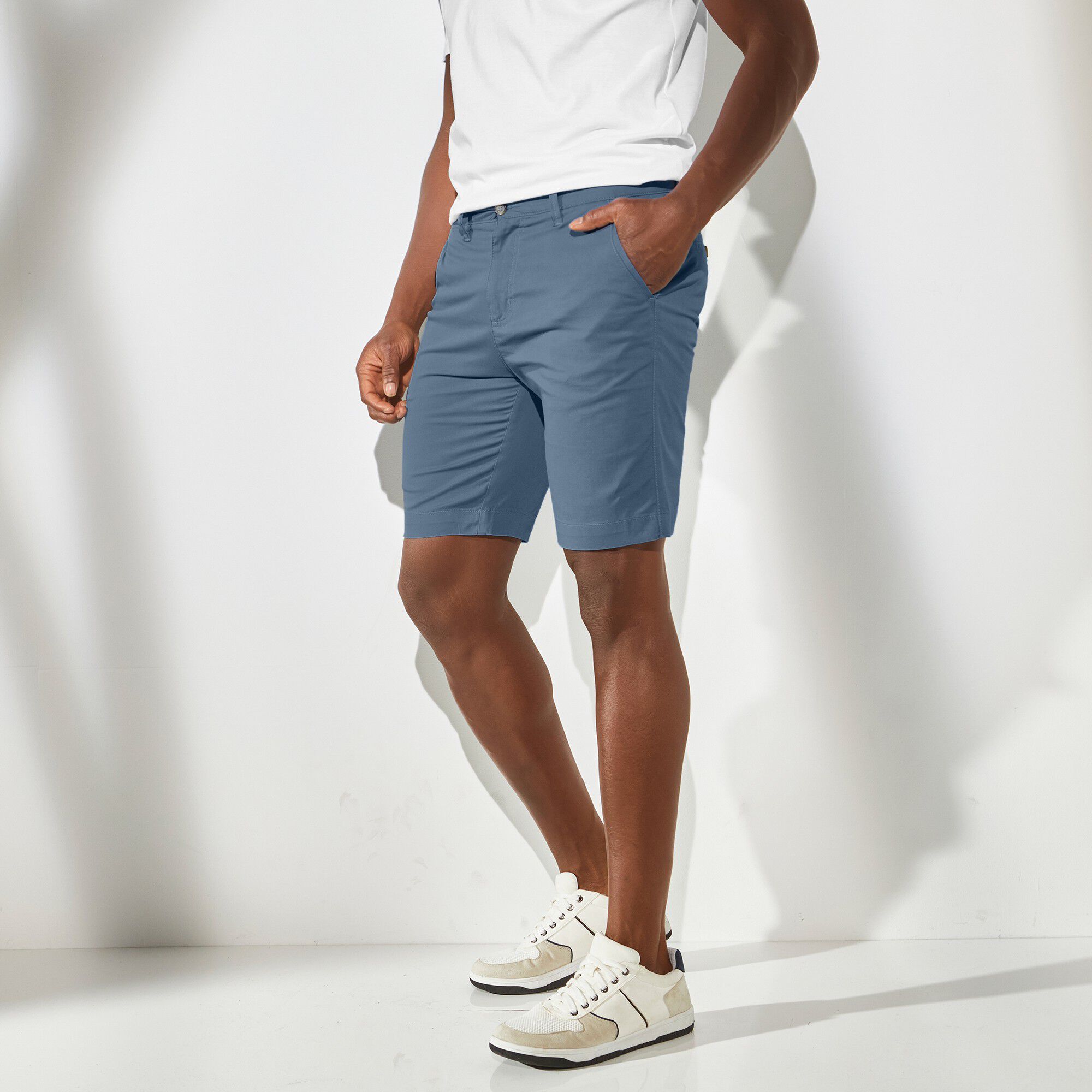 Bermuda chino uni sergé stretch grand confort spécial embonpoint