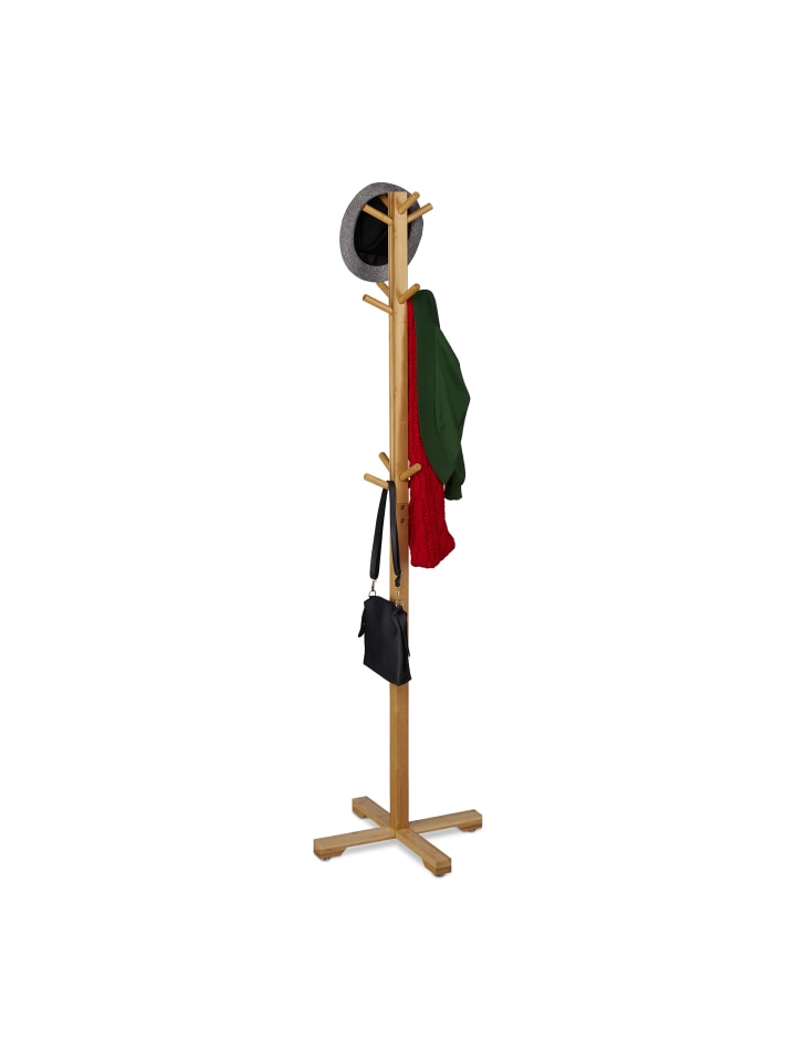 relaxdays Garderobenständer in Natur - (B)50 x (H)179,5 x (T)50 cm günstig kaufen onesize