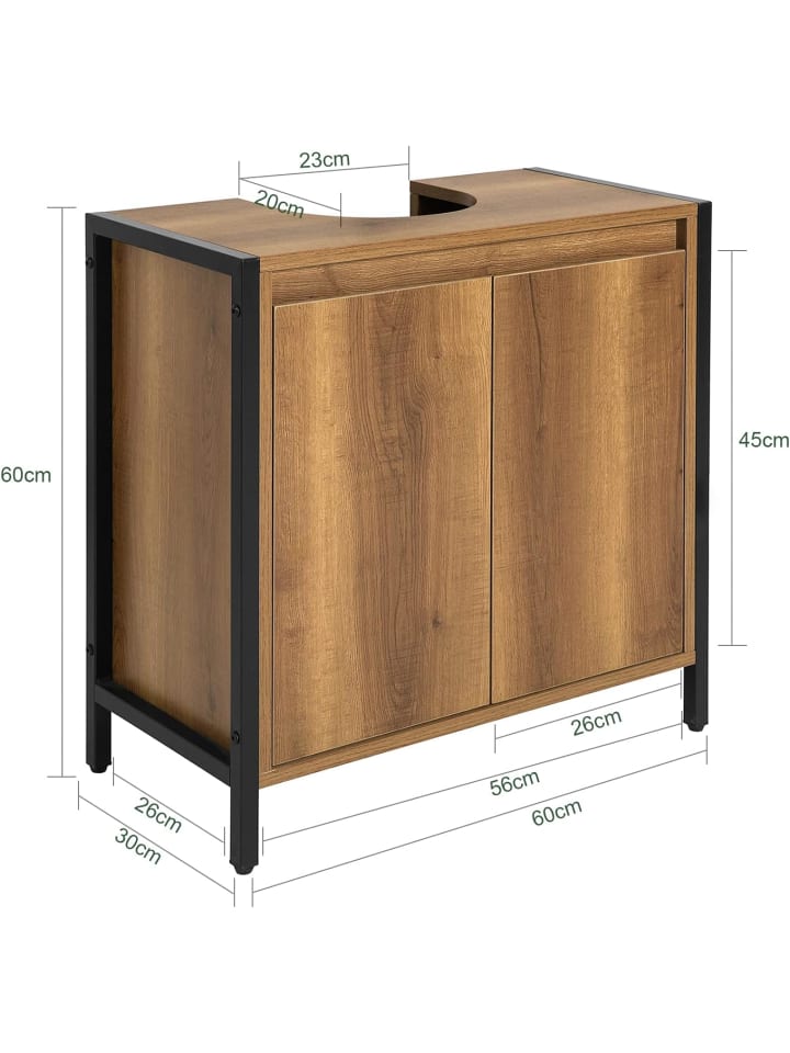 SoBuy Waschbeckenunterschrank in Braun - (B)60 x (H)60 x (T)30cm günstig kaufen onesize