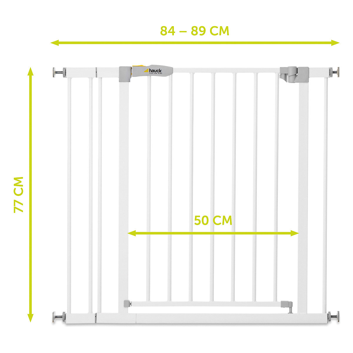 Tür-und Treppenschutzgitter Stop N Safe 2, 84 - 89cm inkl. 9cm Verlängerung, weiß