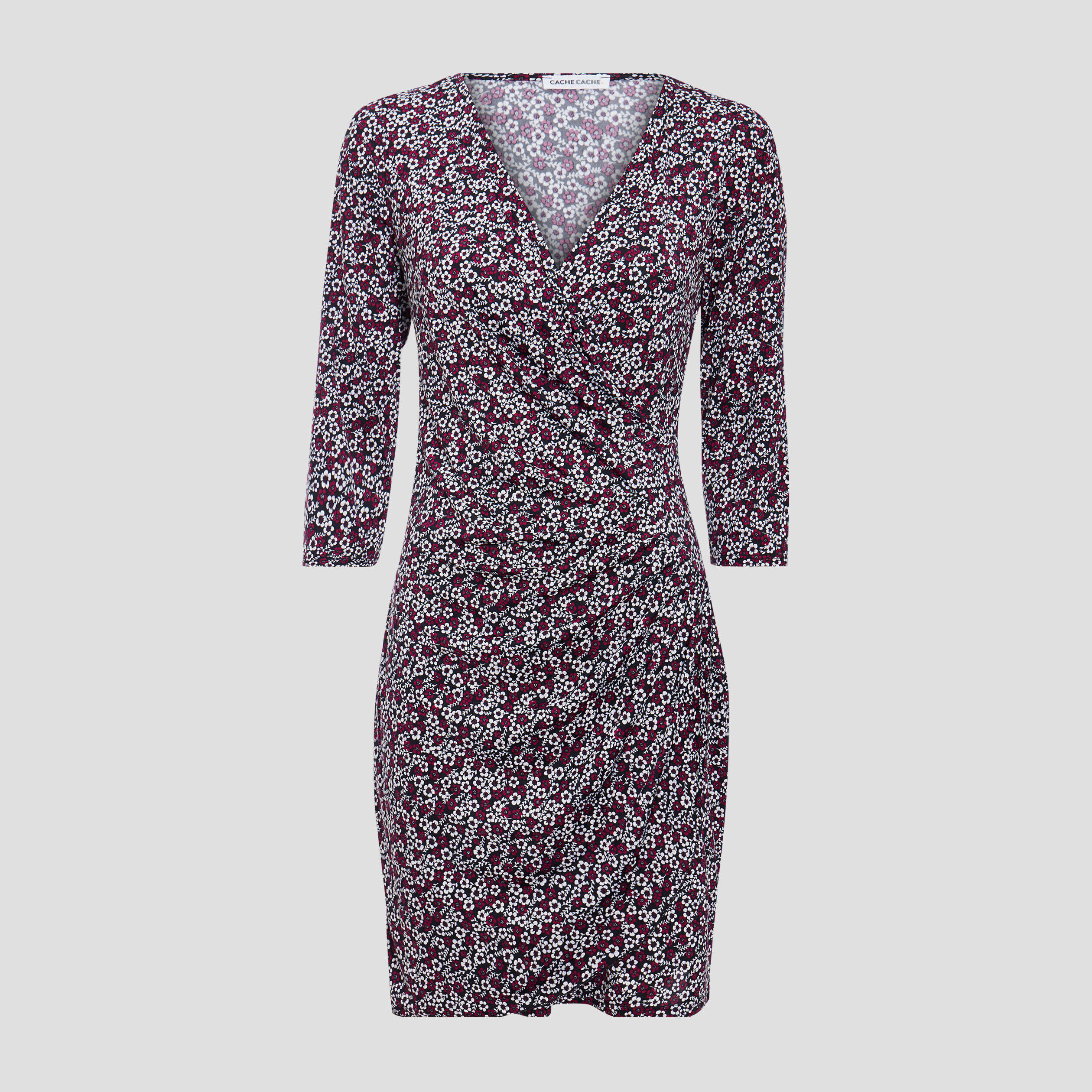 Robe moulante manches 3/4 denim noir femme | Cache Cache