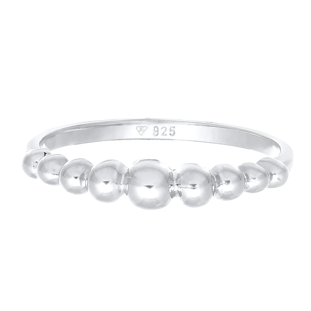 Elli Elli Bague Bague à empiler pour dames Boule à pois Optique Blogger Trend en argen Bague