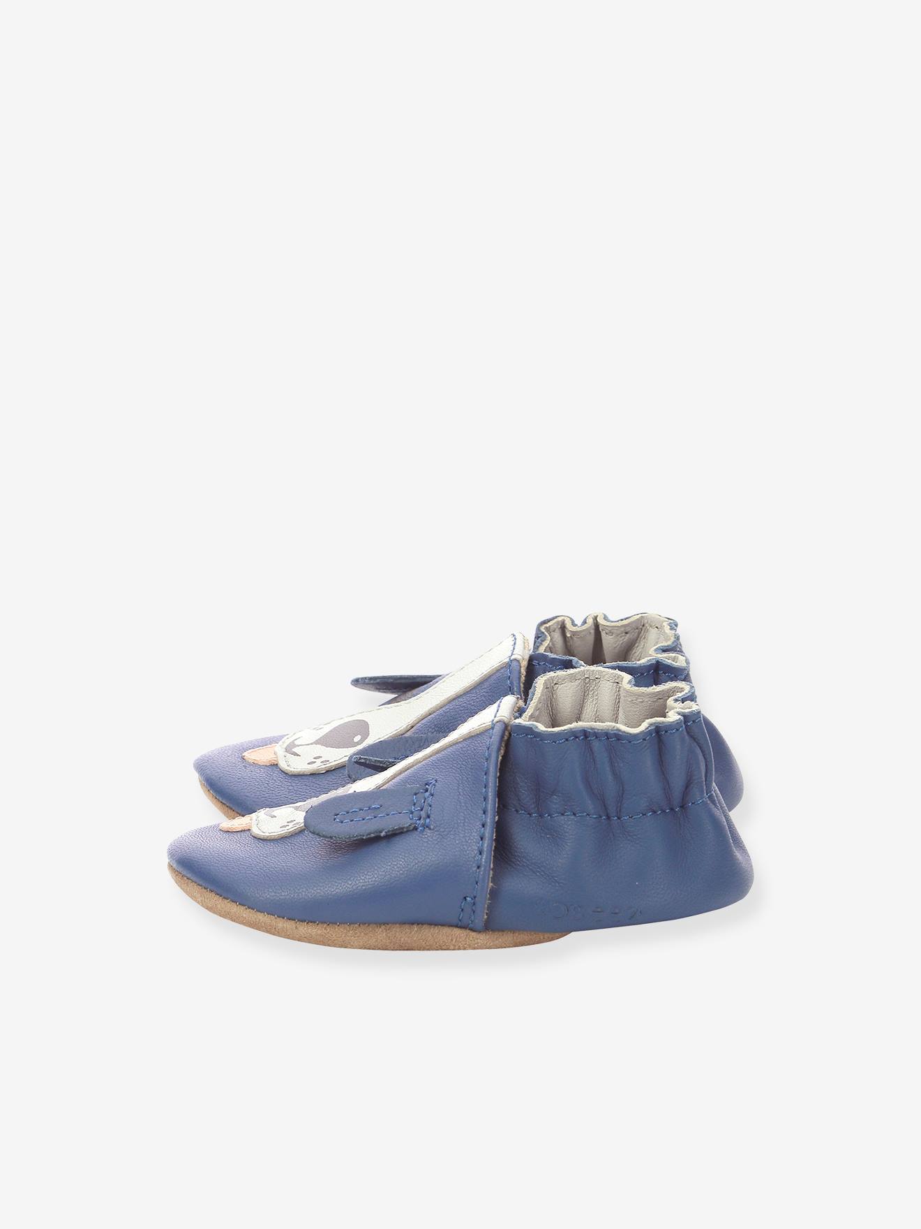 Robeez Baby Krabbelschuhe SWEETY DOG ROBEEZ, pflanzlich gegerbt - blau