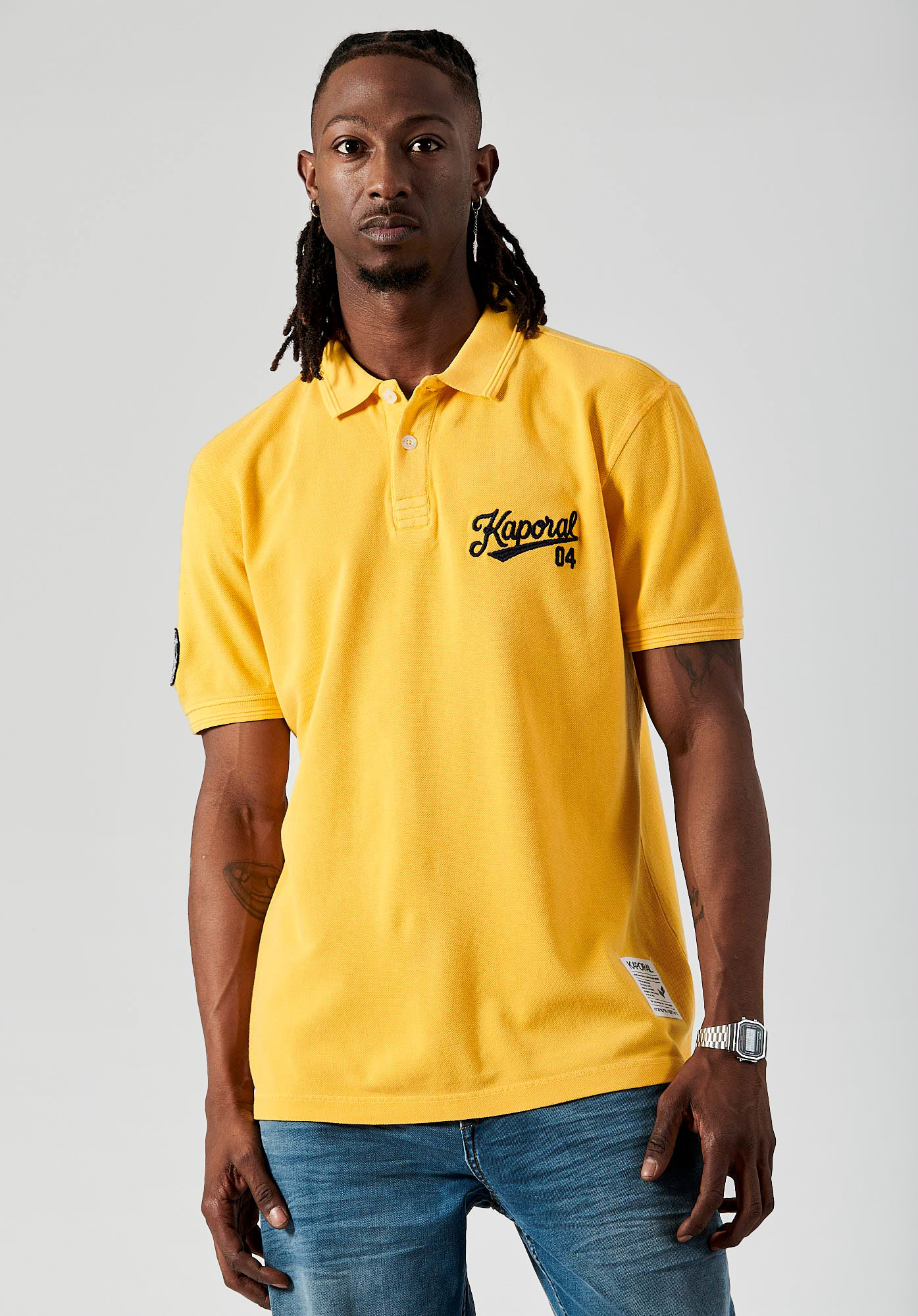 BARNI  Polo jaune Homme en 100% coton bio
