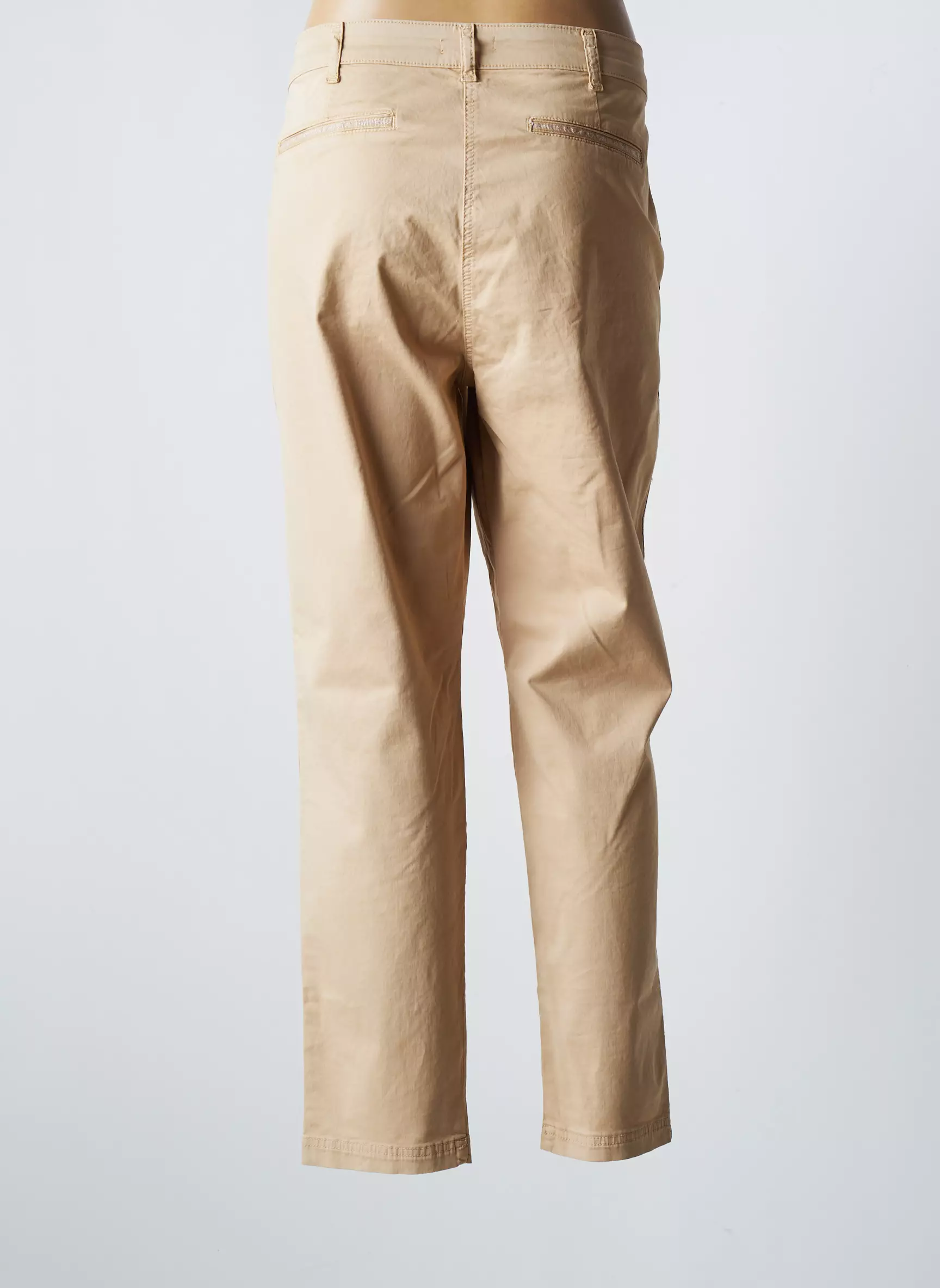 7 Seasons Pantalons Chino Femme couleur beige