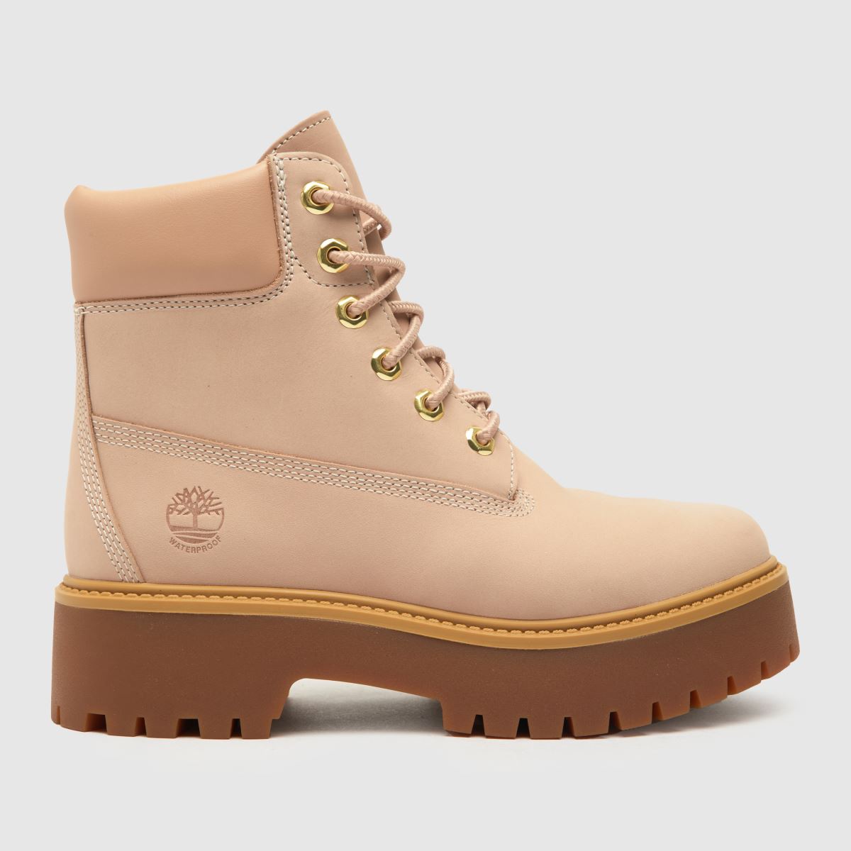 Škornji z vezalkami Timberland Stone Street v bež barvi