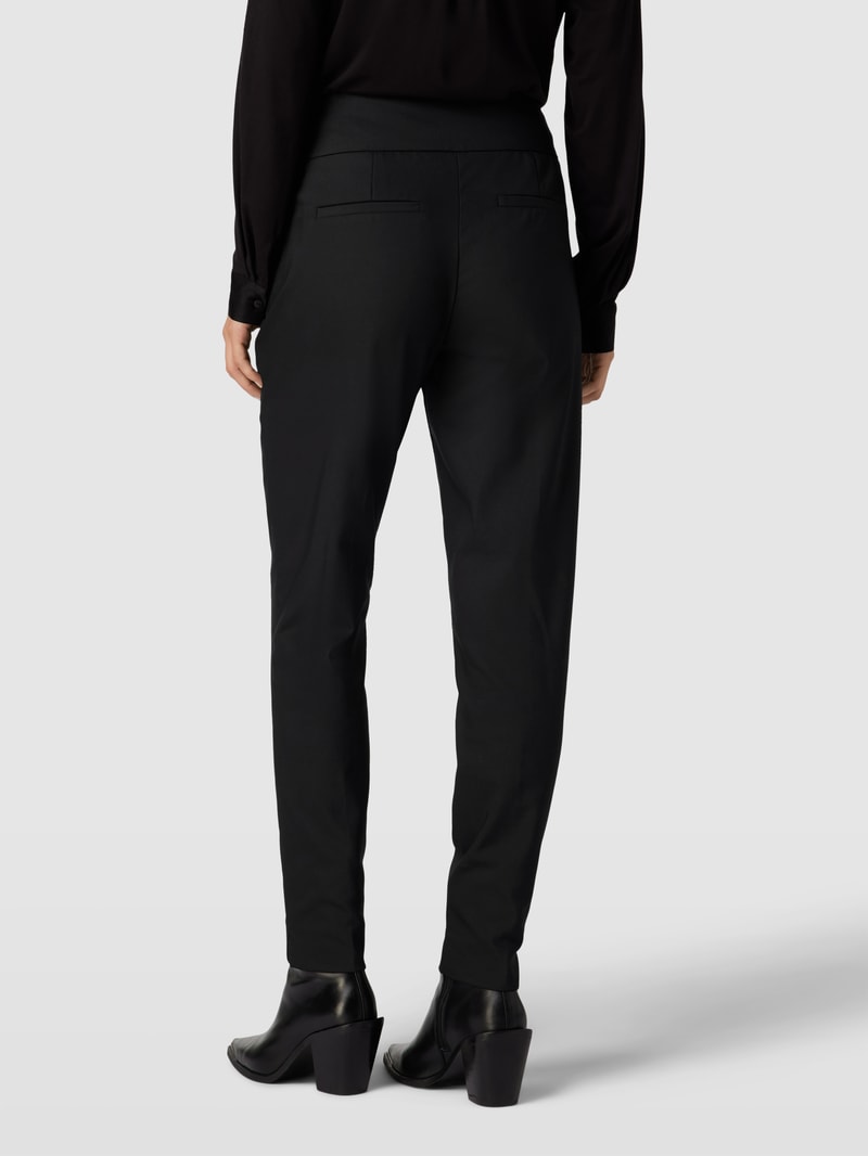 Stoffhose mit Reißverschlusstaschen in schwarz