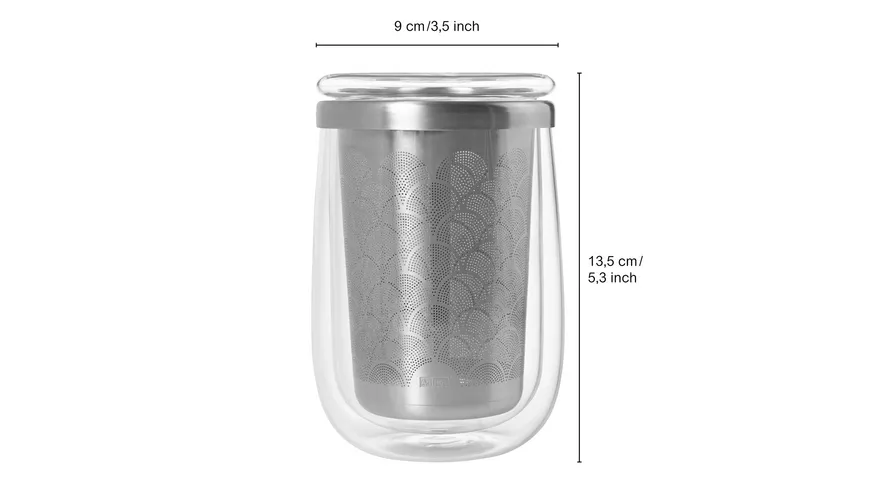 AdHoc Teeglas mit Teefilter FUSION GLASS 0,4 l