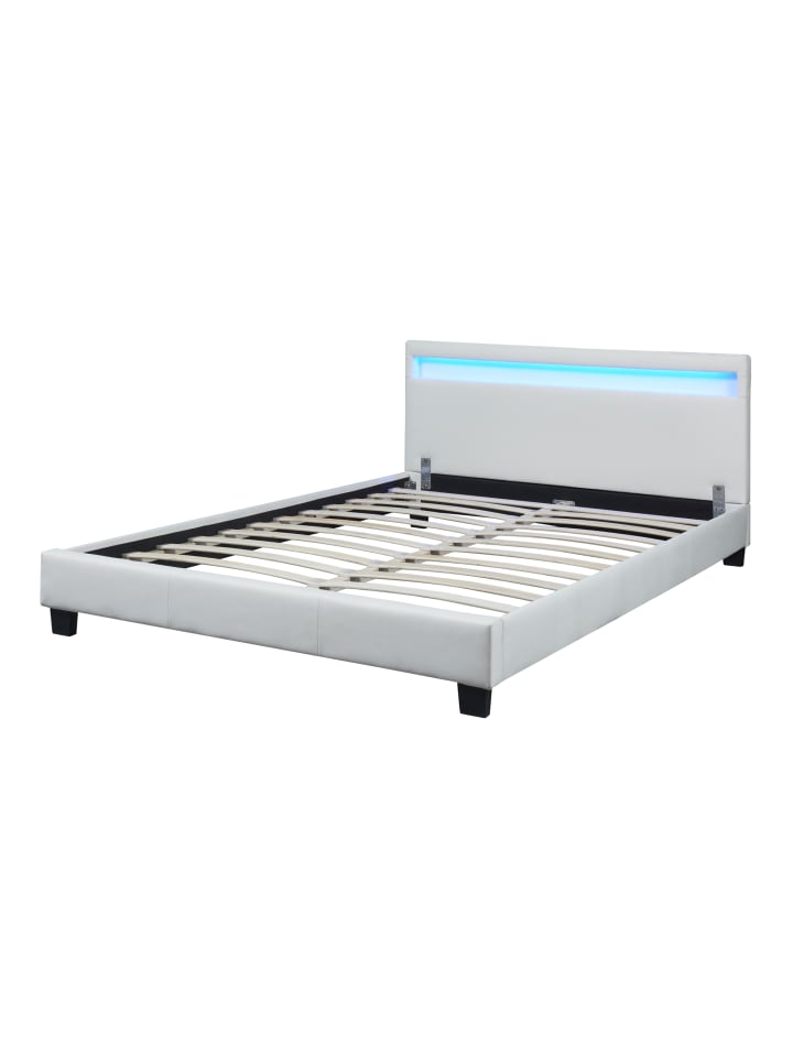 Corium Polsterbett Paris Kunstleder mit LED in Weiß (B)140cm günstig kaufen onesize