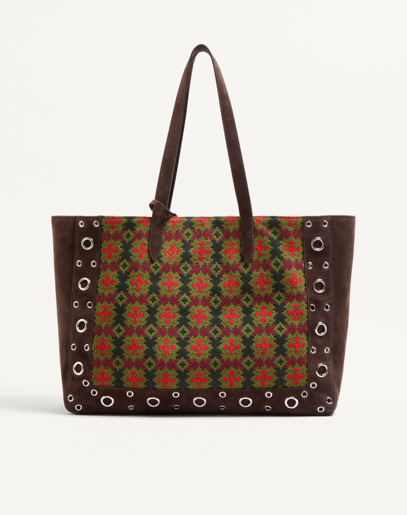 Bolsa de compras grande Valentino Garavani Nellcôte em tecido jacquard