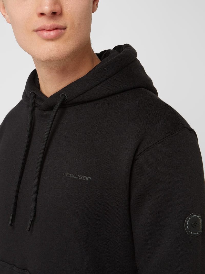 Hoodie mit Logo-Details Modell 'Kresy' in schwarz