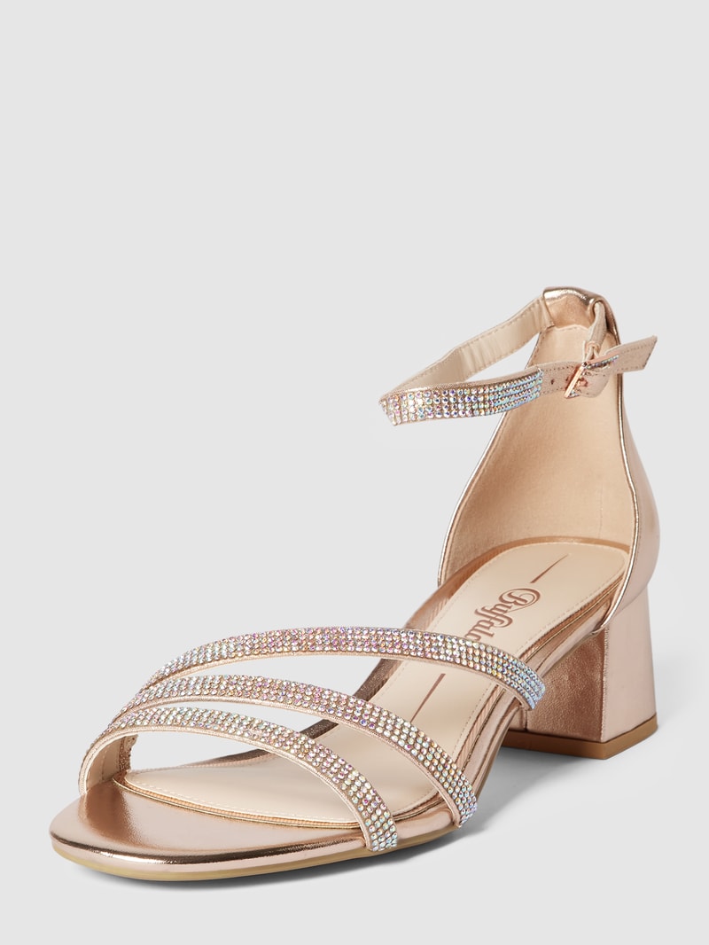 Sandaletten mit Paillettenbesatz Modell 'LILLY' in rose gold
