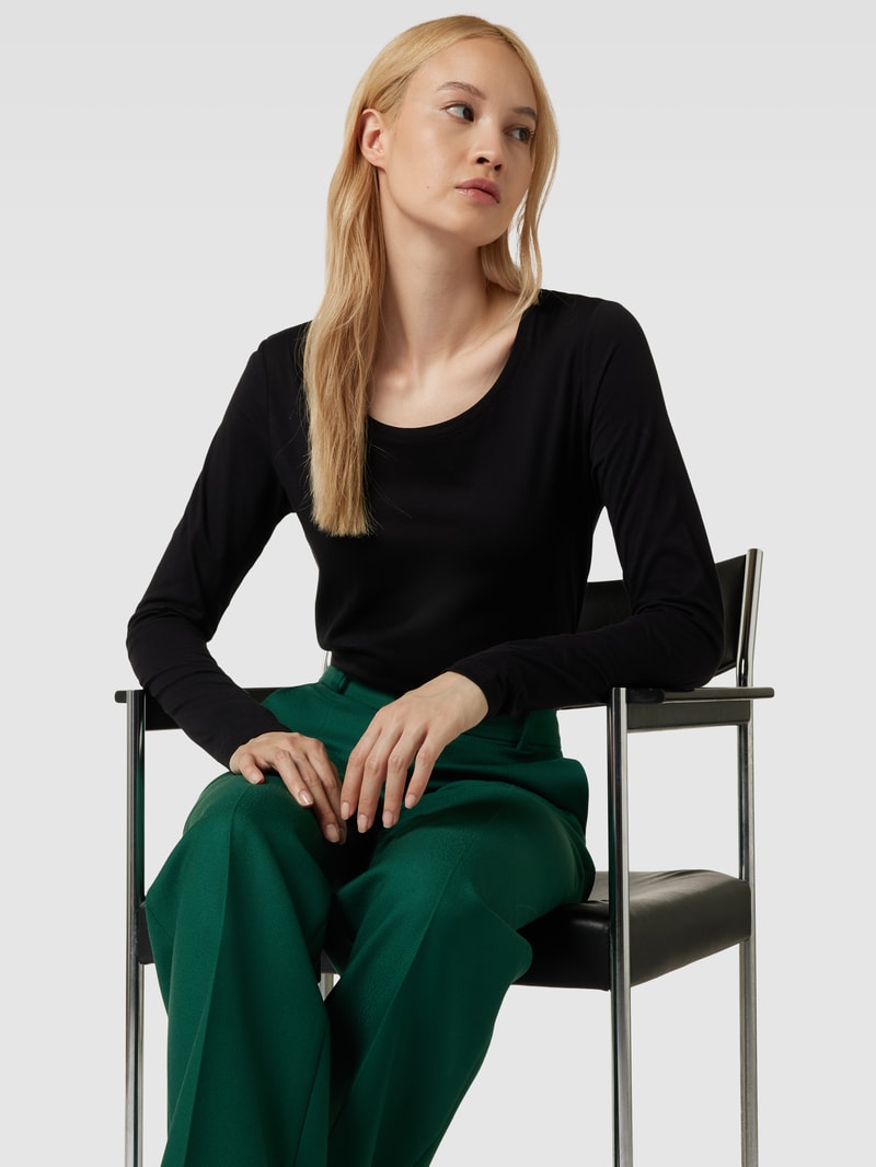 Longsleeve mit Rundhalsausschnitt in schwarz