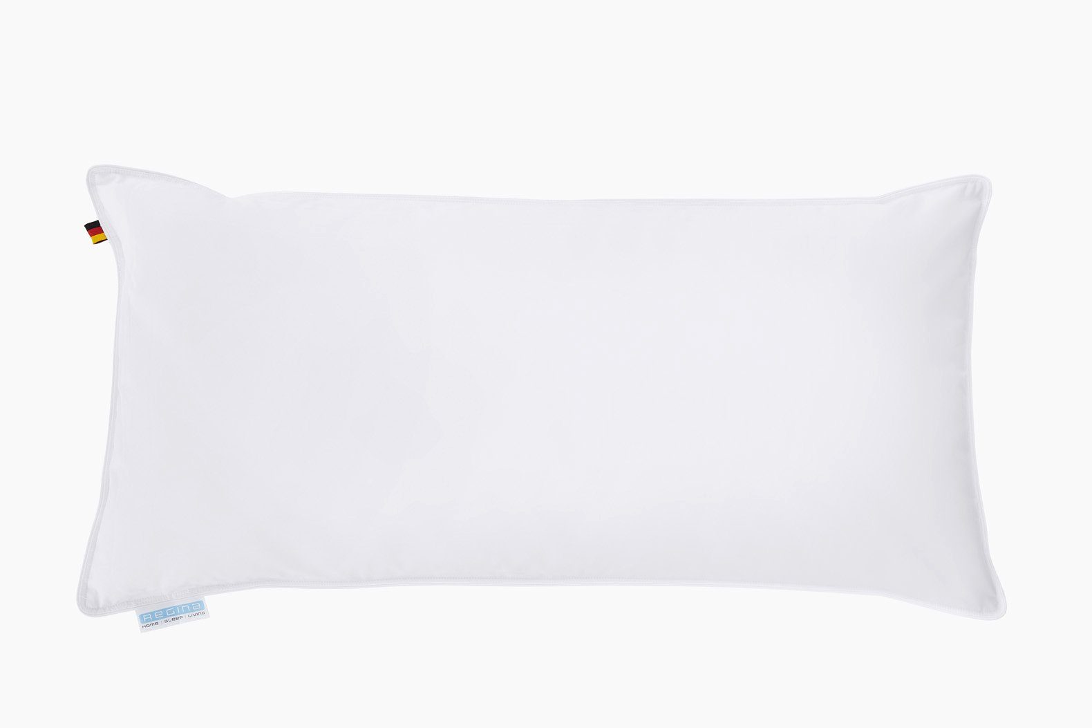 Federkopfkissen, REGINA HOME SLEEP LIVING EST. 1967, Füllung: Auswahl aus drei verschiedene Füllqualitäten möglich, Bezug: 100% Baumwolle, als Einzelpack oder Doppelpack erhältlich, allergikergeeignet, Made in Germany, Oeko-Tex 100 zertifiziert