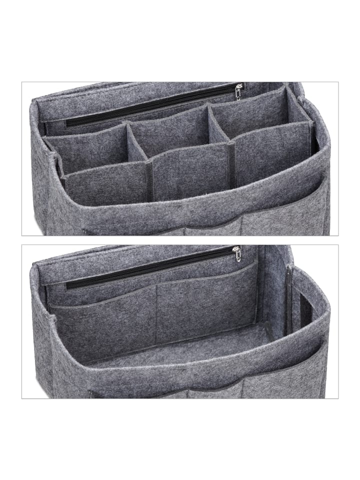 relaxdays Taschenorganizer in Dunkelgrau - (B)27 x (H)16 x (T)16 cm günstig kaufen onesize