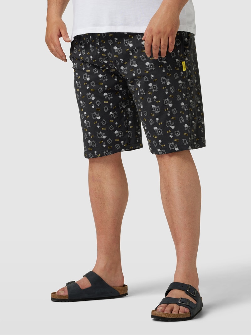 PLUS SIZE Sweatshorts mit elastischem Bund Modell 'PURE' in schwarz