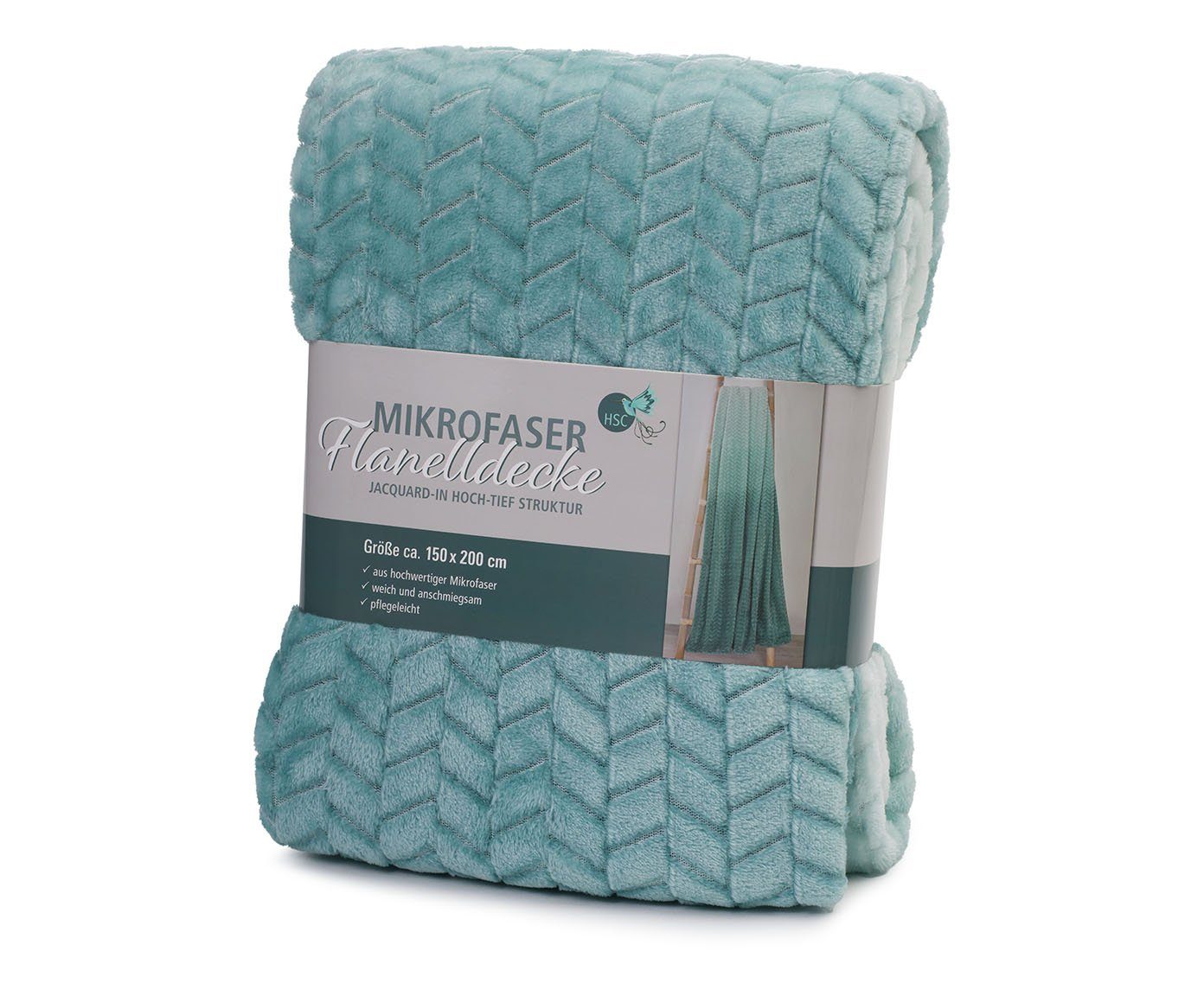 Wohndecke Mikrofaser Flanell-Jacquard Decke mit Farbverlauf, HSC Home-Style-Creation GmbH, in Hoch-Tief Struktur, weich und anschmiegsam