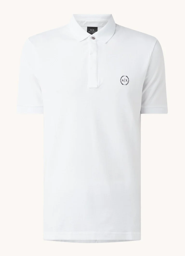 Tricou polo clasic cu logo Armani Exchange
