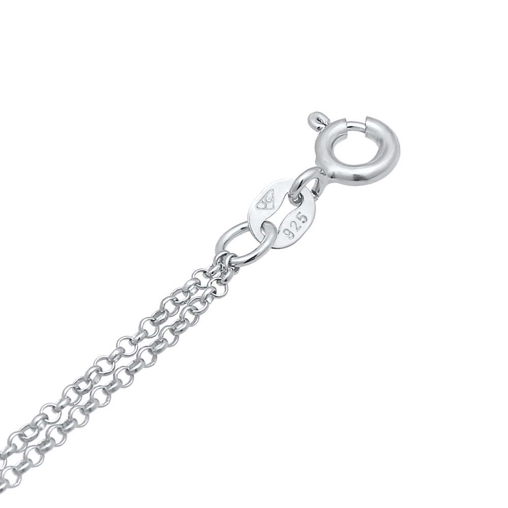Elli Elli Bracelet Femmes pendentif cercle rond géo en argent sterling 925 Bracelet