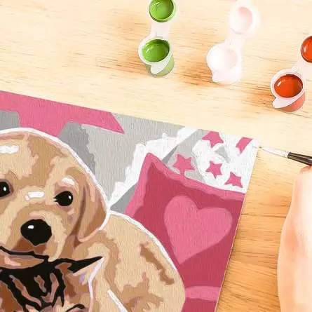 CreArt Beste Freunde - Malen nach Zahlen für Kinder ab 9 Jahren