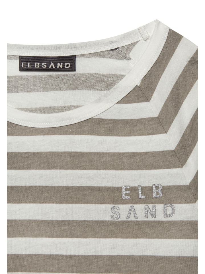 ELBSAND 3/4-Arm-Shirt in creme-taupe gestreift günstig kaufen