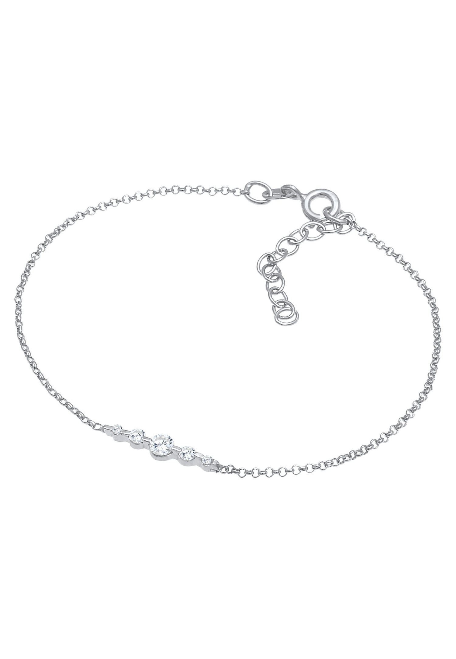 Anillo clásico ajustable para mujer Elli con cristales de circonita cúbica en plata de ley 925