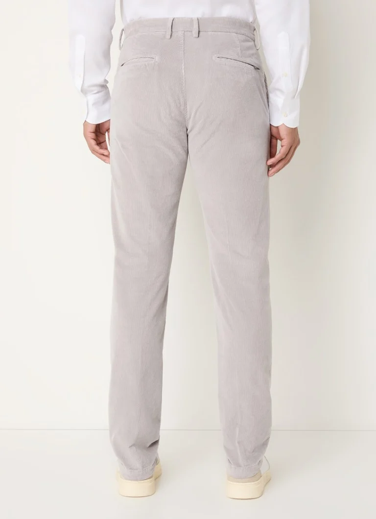 Pantaloni chino din catifea reiată, cu croială dreaptă și buzunare laterale, Boggi Milano