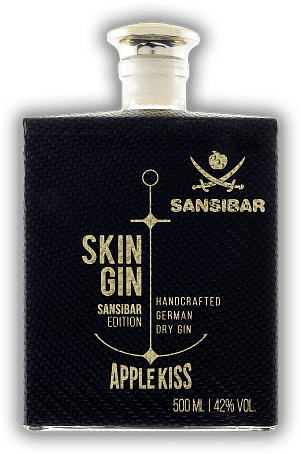 Skin Gin - Edition APPLE KISS Sansibar Edition Skin Gin - Edition APPLE KISS Sansibar Edition Neben klassischem Wacholder spielen bei Skin Gin SANSIBAR EDITION Noten von Äpfeln aus dem Alten Land und Marokkanischer Minze die Hauptrolle. 0,5	 Liter -