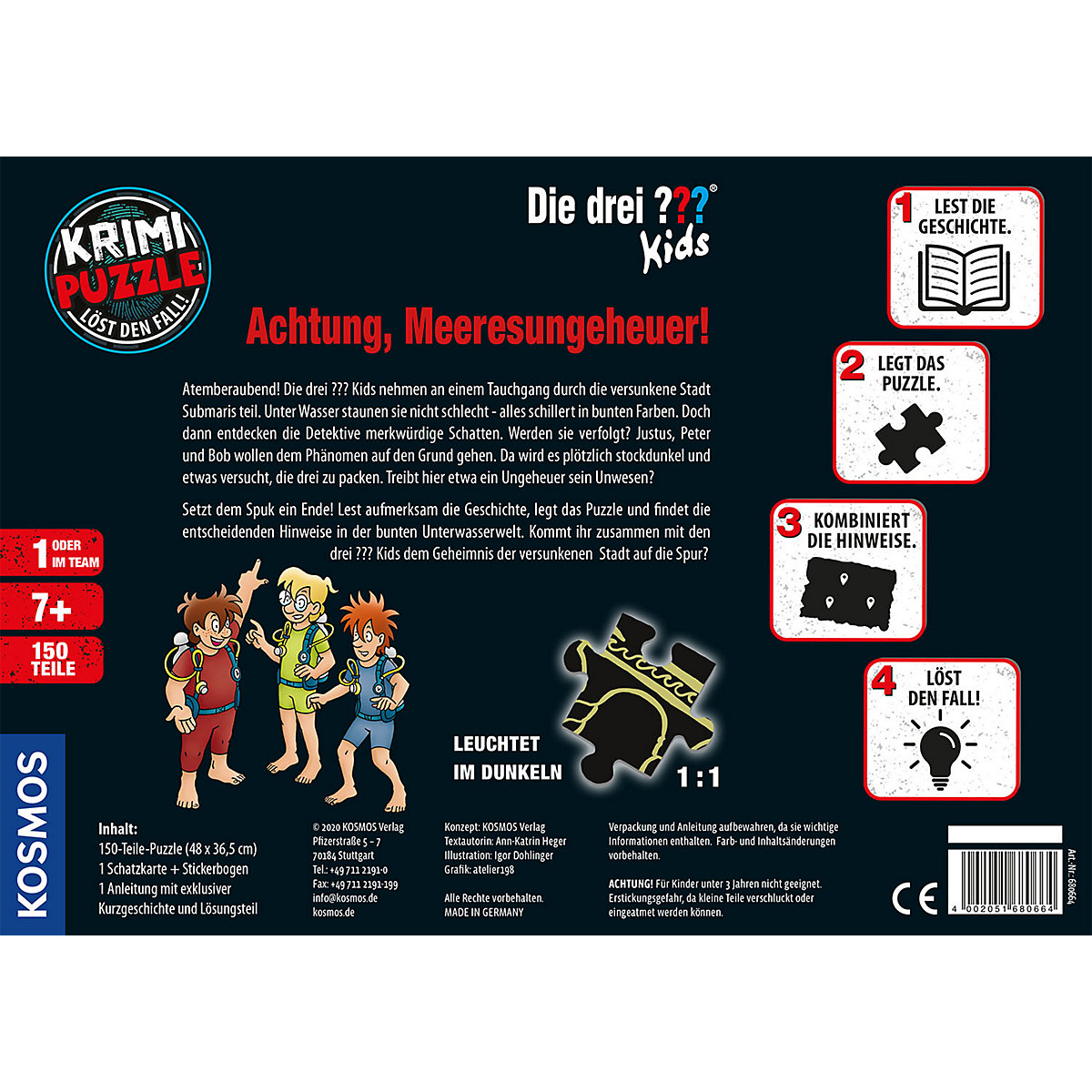 Krimi-Puzzle: Die drei  Kids 150 Teile - Unterwasserabenteuer