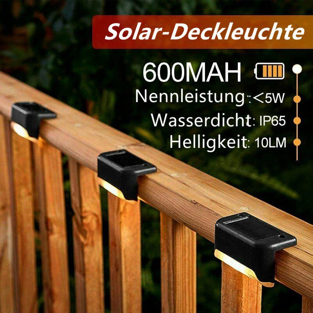 OULENBIYAR LED Solarleuchte Solarlampen für Außen Garten, 4 Stück Solarleuchten Garten Dekoration, LED fest integriert, warmweiß, Wasserdichte LED Solar Wandleuchte Aussen Beleuchtung, für Terrasse Garten Balkon Stufen Treppen Zaun, Farbwechselnde