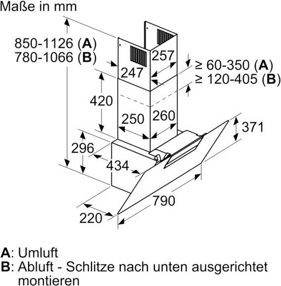 NEFF Kopffreihaube Serie N 30 D85IEE1S0, 80 cm breit