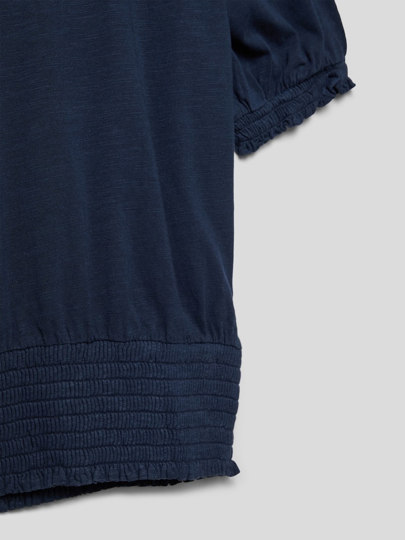 T-Shirt mit elastischen Abschlüssen in marineblau