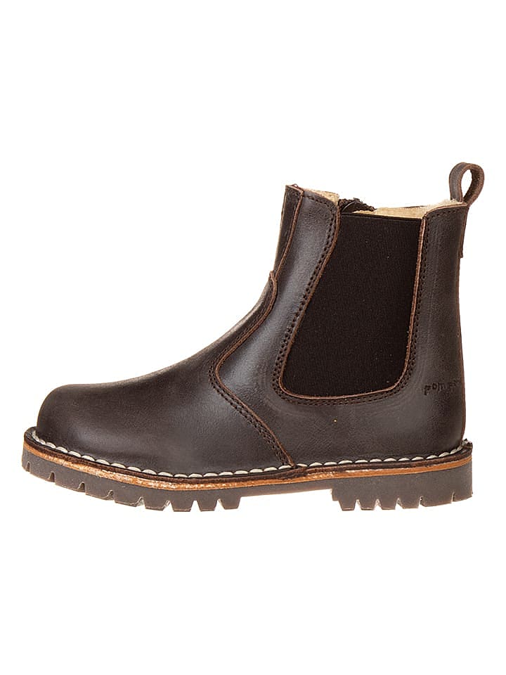 POM POM Leder-Chelsea-Boots in Dunkelbraun günstig kaufen 28