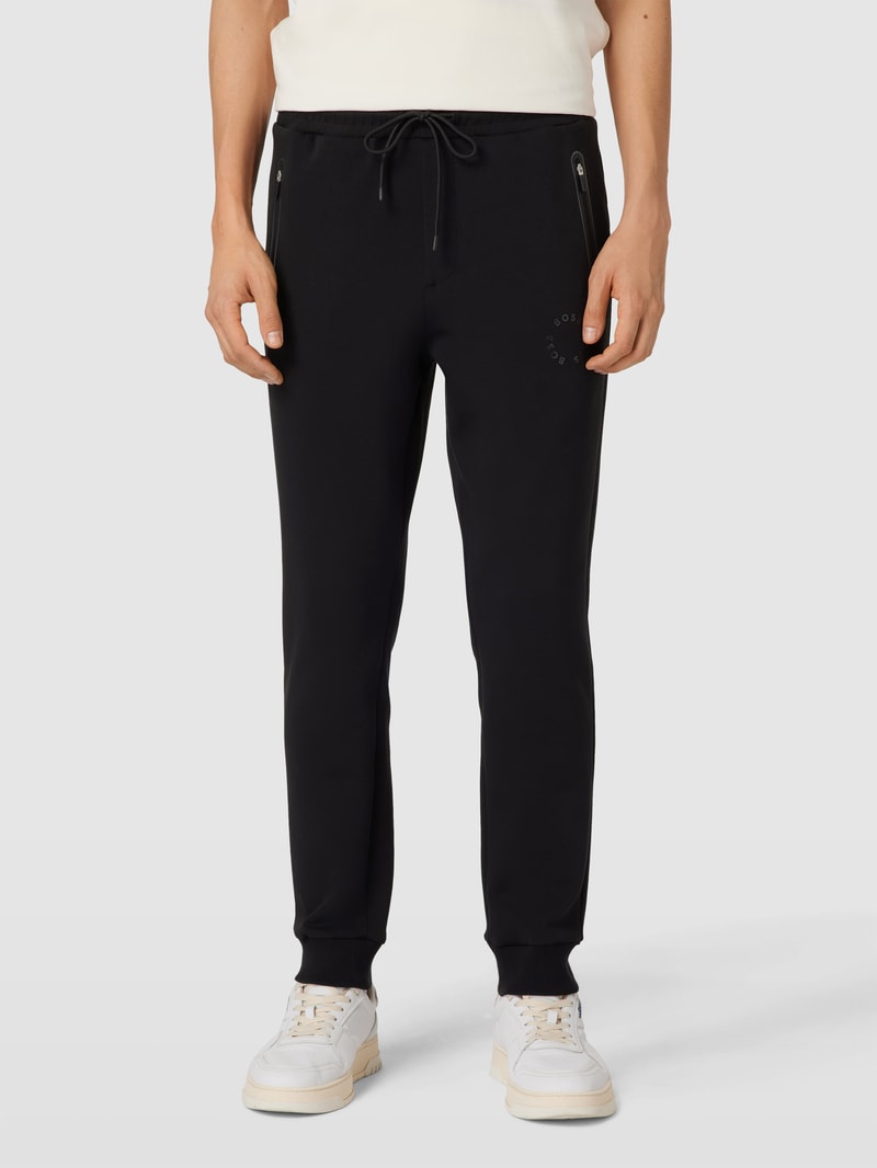 Sweatpants mit Label-Print Modell 'Hadiko' in schwarz