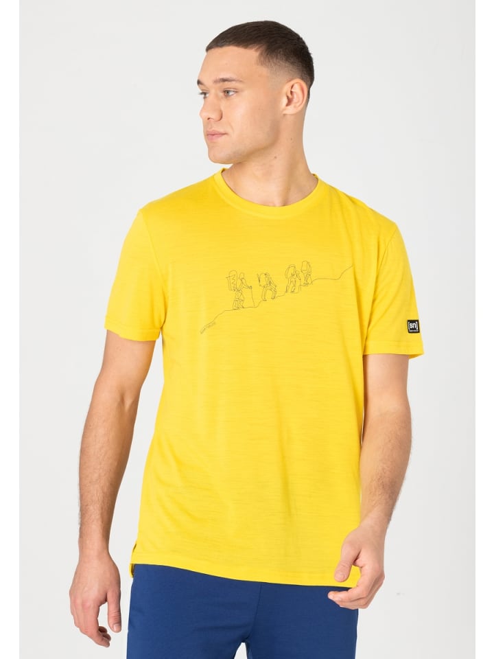 super.natural Merino T-Shirt M HIKING TEE in gelb günstig kaufen