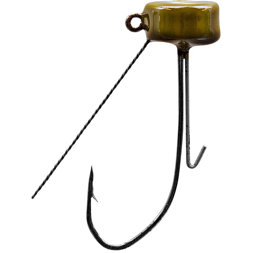 Strike King Jigkopf Tour Grade Weedless Ned Rig Head (Green Pumpkin)