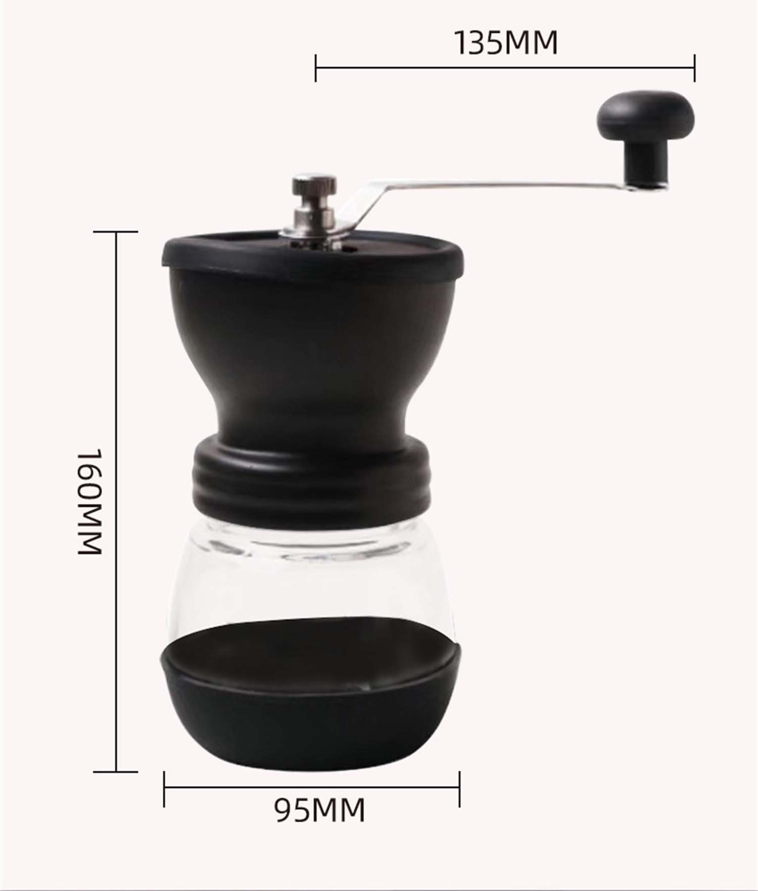 flowgoer Kaffeemühle Manuelle Kaffeemühle aus Glas
