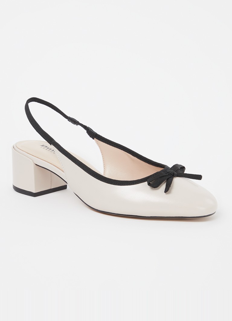 Pantofi eleganți din piele cu toc și fundă de la Dune London.