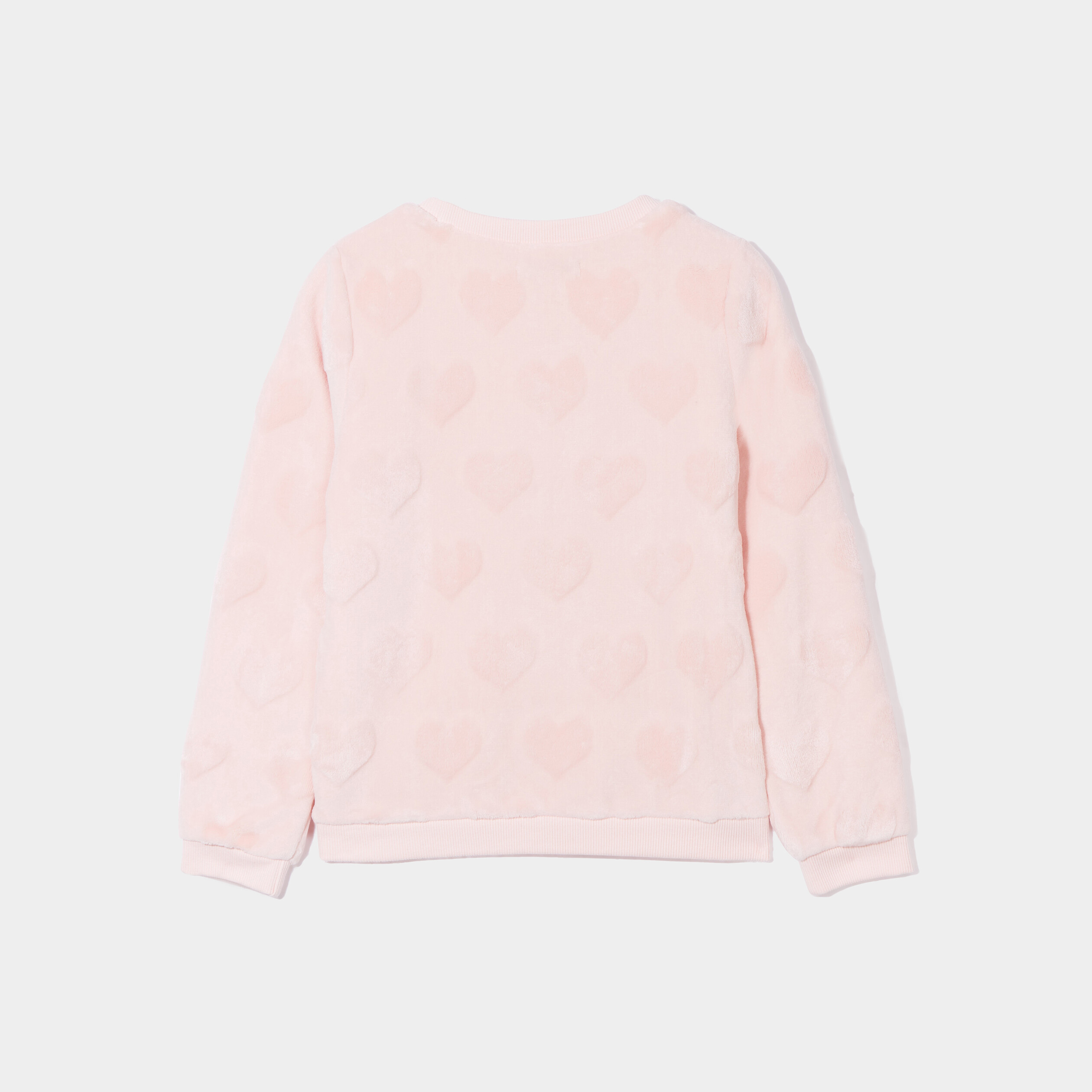 Sweat doux manches longues rose clair fille | La Halle