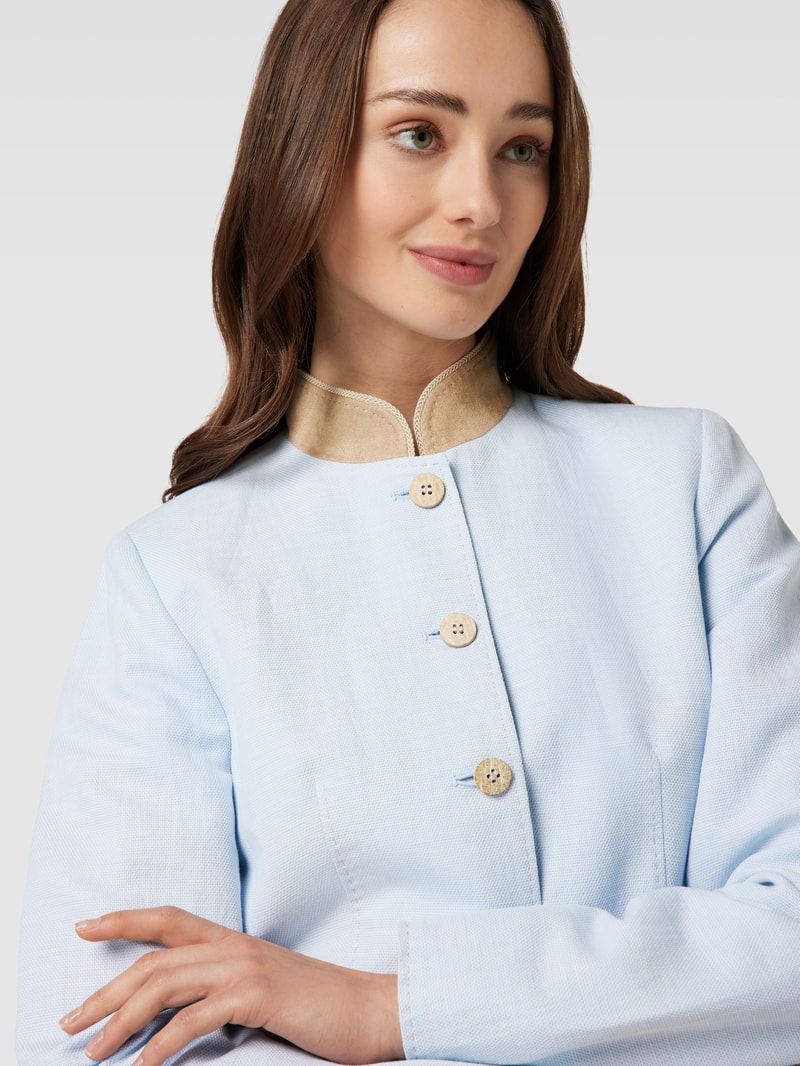 Blazer mit Stehkragen in bleu